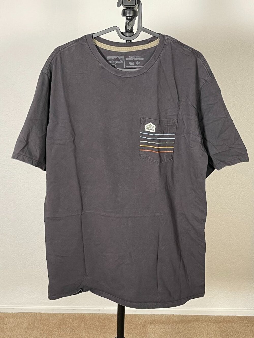 Patagonia Line Logo Ridge Stripe Organic Pocket T-Shirt